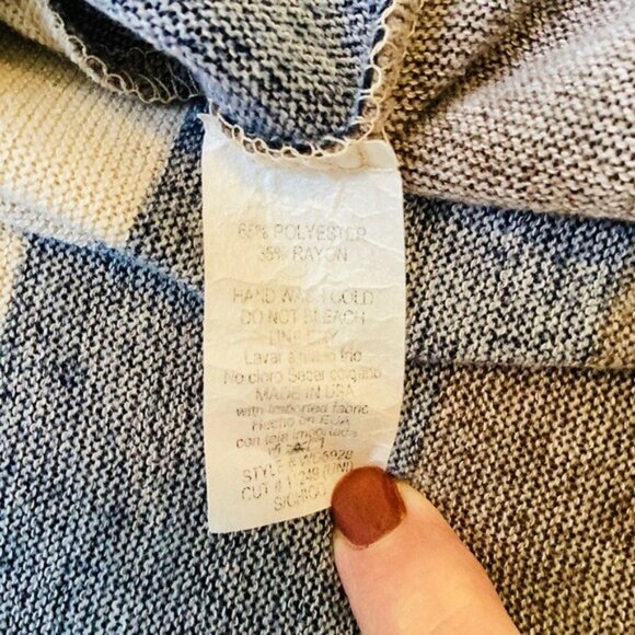 Multicolor Striped Fleece Long Sleeve Casual Dress By GeeGee Soft & Cozy Size S - Picture 8 of 8